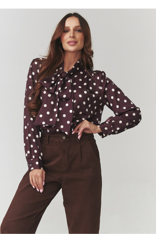 Tričko s dlhým rukávom model 220781 Makadamia