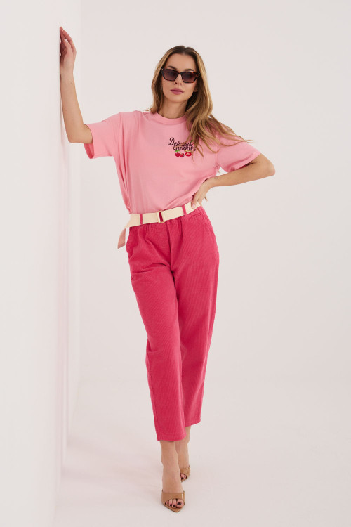 zamatové nohavice model 226483 Italy Moda