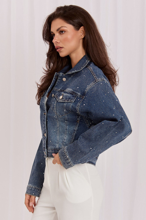 Džínová bunda model 230177 Italy Moda