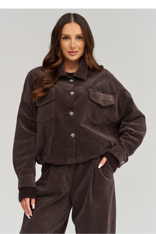 zamatová bunda model 232013 Makadamia